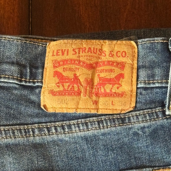 Levis’s 502 Taper Fit Classic Blue Denim Jeans 36 x 34 - Picture 6 of 8